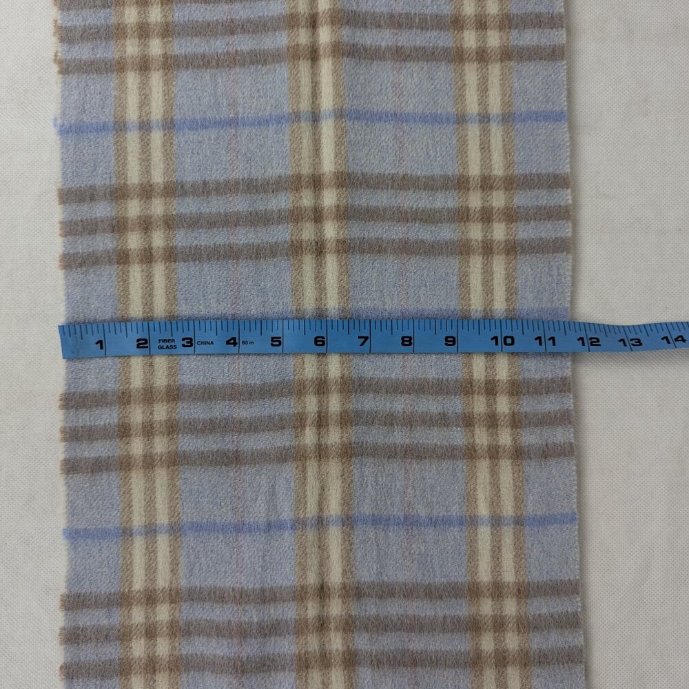 Burberry Cashmere Scarf Blue | Unisex | Iconic Check Pattern | Fast Shipping - Picture 6 of 6